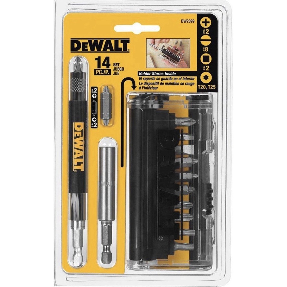 DeWalt 14-Piece Hand Tool Set w/Screwdriver, Torx, Square Bits & Case DW2099 NEW